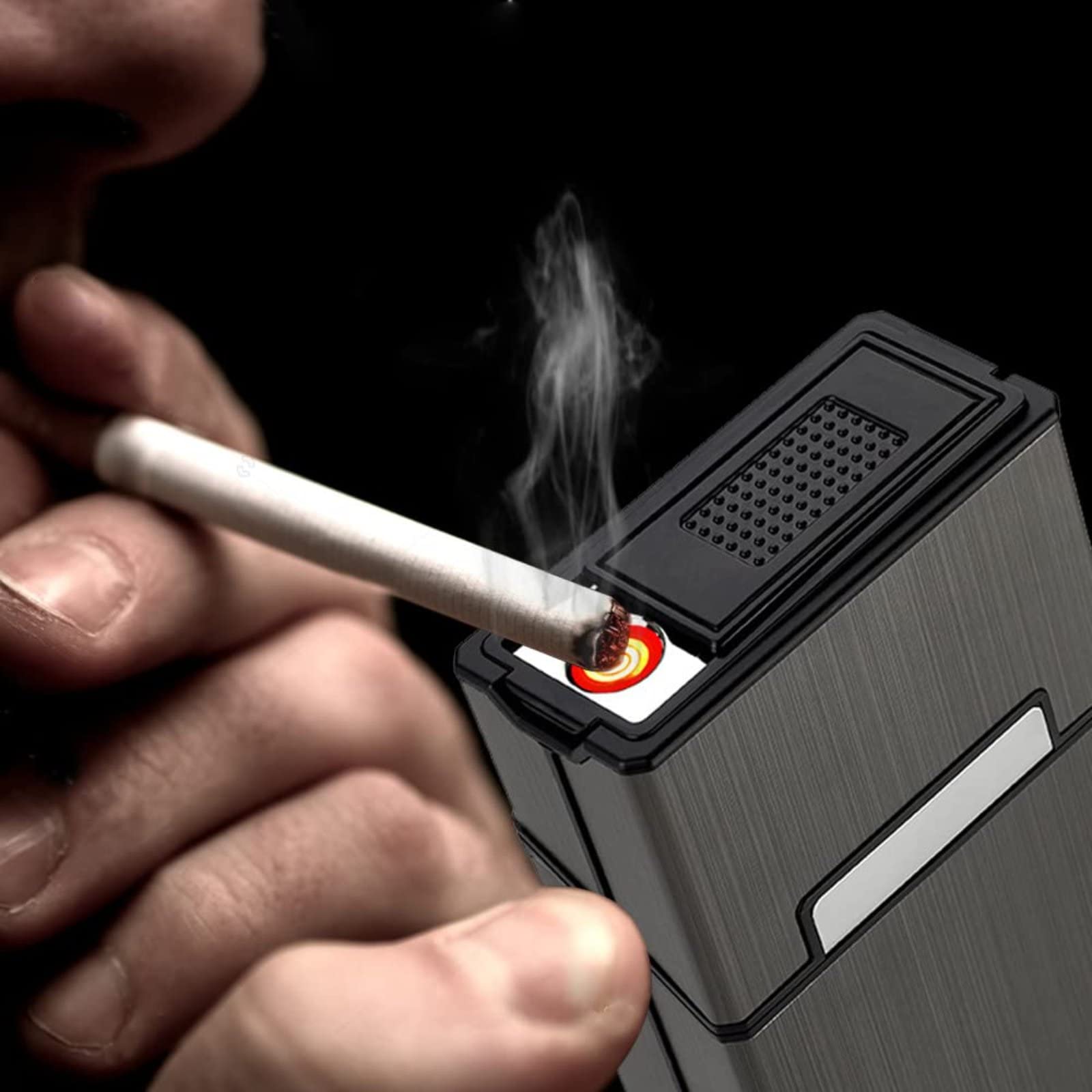 Amazon | 電気ライター付きシガレットケース、120mm ブラッシュ